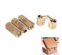 Paquet de 4 charnière cachée baril de cuivre charnières en laiton charnière dissimulée bricolage boîte à bijoux meubles artisanat doré [10mm]Charnières
