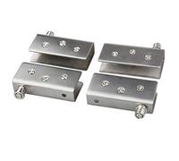 Paquet de 4 charnières de porte en verre, Charnière à pivot à 90°, Acier inoxydable, Pour verre de 10 à 12 mm
