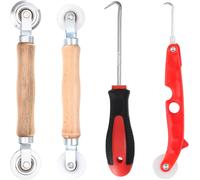 Paquet De 4 Extracteurs D'Outils De Conduit,Outil De Conduit D'Écran,Rouleau Cannelé,Rouleau De Conduit À Double Roue,Rouleau De Joint De Fenêtre,Extracteur D'Outil De Conduit,Corde En Caoutchou
