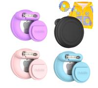 Paquet de 4 Housses de Protection en Silicone pour Enfants Airtag caché, Housse de Protection Apple Airtag avec épingle, GPS Anti-Perte (Noir + Lavande + Rose + Bleu Ciel)