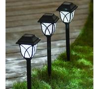 Paquet de 4 lampes torches solaires d'extérieur, éclairage paysager étanche pour pelouse, Patio, cour, allée, allée lumière blanche