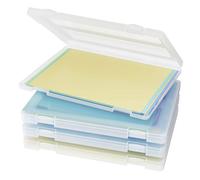 Paquet De 4 Mallette De Projet Portable Pour Fichiers A4, Boîte De Rangement En Plastique Pour Papier À Lettres De 8,5 X 11 Pouces, Porte-Revues Pour Documents De Scrapbooking