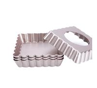 Paquet De 4, Mini Moule À Tarte Carré Antiadhésif De 4 Pouces Avec Fond Amovible, Moule À Quiche Antiadhésif, Côté Cannelé Robuste Pour Les Tartes, Les Gâteaux Mousse, La Cuisson De Desserts