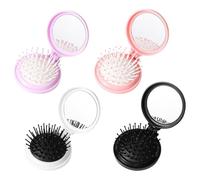 Paquet De 4 Peignes Pliants Ronds, Peigne Avec Miroir, Peigne Portable, Mini Peigne Mignon, Peigne À Coussin D'Air