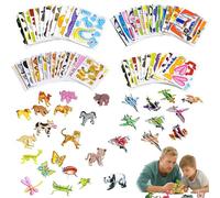 Paquet de 4 Puzzles 3D pour Enfants - Kits de Bricolage en Papier sur Le thème des Animaux, des Dinosaures, Insectes et Avions, 25 modèles Uniques pour Le Plaisir créatif et l'appre