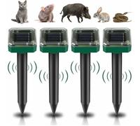 Paquet de 4 répulsifs solaires à ultrasons pour rats, répulsifs solaires pour rats, répulsifs ultrasoniques pour serpents, répu