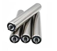 Paquet de 4 rouleaux de poulie de déchargement en acier galvanisé 25/38/50mm for supports de sortie et travail du bois 600mm(Dia 25mm/1 in,L 800MM(31.5in))
