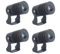 Paquet De 4 Spot LED Exterieur - Projecteur À Faisceau LED, Projecteur À Faisceau LED Rotatif À 180°, Projecteur Étanche À Faisceau Étroit Basse Tension AC/DC12/24VIP65, Pour Mur Extérieur(Color:Cold