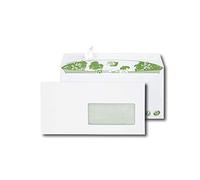 Paquet de 40 enveloppes extra blanches 100% recyclées DL 110x220 80 g/m² fenêtre 45x100 bande de protection