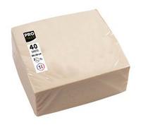 Paquet de 40 serviettes micro-gaufrées ouate 2 plis - 38x38 cm - Ivoire