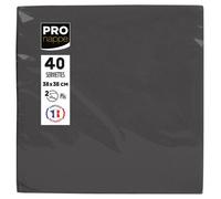 Paquet de 40 serviettes micro-gaufrées ouate 2 plis - 38x38 cm - Noir