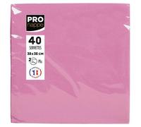 Paquet de 40 serviettes micro-gaufrées ouate 2 plis - 38x38 cm - Rose poudré