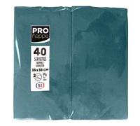 Paquet de 40 serviettes micro gaufrées ouate 2 plis - pliées 1/8 - Bleu Pacifique