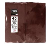 Paquet de 40 serviettes micro gaufrées ouate 2 plis - pliées 1/8 - Chocolat