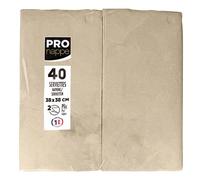 Paquet de 40 serviettes micro gaufrées ouate 2 plis - pliées 1/8 - Ficelle