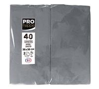 Paquet de 40 serviettes micro gaufrées ouate 2 plis - pliées 1/8 - Gris