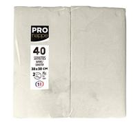 Paquet de 40 serviettes micro gaufrées ouate 2 plis - pliées 1/8 - Ivoire