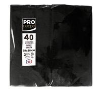 Paquet de 40 serviettes micro gaufrées ouate 2 plis - pliées 1/8 - Noir