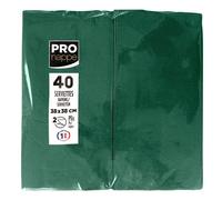 Paquet de 40 serviettes micro gaufrées ouate 2 plis - pliées 1/8 - Vert sapin
