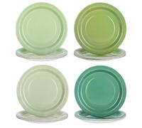 Paquet de 48 Assiettes Carton Vertes, Vaisselle Jetable Anniversaire, 4 Assiettes Jetables de Couleur Dégradée, Adaptées aux Anniversaires, Mariages, Festivals, Fêtes et Anniversaires