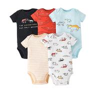 Paquet de 5 Bébé Body Barboteuse pour Garçons et Filles Coton Enfant Manches Courtes Combinaison de Nuit L'été Vêtements Dinosaure 9-12 Mois