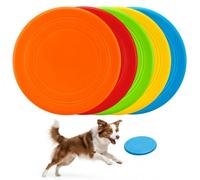 Paquet de 5 disques volants souples pour chiens, jouets flottants pour chiots pour l'entraînement et la récupération en plein air, jouets interactifs pour chiens de petite et moyenne taille (ora