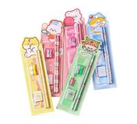 Paquet de 5 ergonomiques, conception de dessin animé, | L ' écriture en n bois doit avoir un taille-crayon à gomme pour la papeterie d ' art scolaire, ensemble