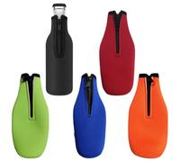 Paquet De 5 Refroidisseurs De Bouteilles De Bière, Isolants De Manchons De Bouteilles De Bière, Fermeture Éclair En Néoprène, Refroidisseurs De Bière, Manchons De Transport Pour Boissons Gazeuses