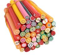 Paquet de 50 bâtons de cannes à ongles mignons, cannes manucure, tranches motifs fruits 3D, parfaites pour les travaux manuels, la décoration téléphone portable, la décoration d'art d'ong
