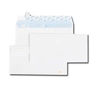 Paquet de 50 enveloppes blanches DL 110x220 90 g/m² précasées bande de protection