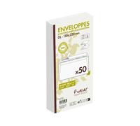 Paquet de 50 Enveloppes Forever 100% Recy L-110x220mm Auto-Adhésives - 80g/m2 - Blanc