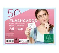 Paquet de 50 Flashcards sous film + anneau - bristol dots perforé - Format A6 - Bleu