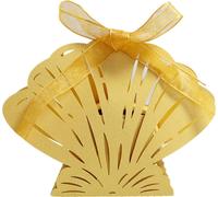 Paquet de 50 Laser Cut Seashell Shape Candy Boxes, Boîtes Cadeau CrŽatif Pour Bridal Shower Anniversaire FÊte de Mariage Faveur