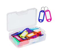 Paquet De 50 Porte-clés En Plastique Avec Anneaux Fendus Et Étiquette Pour Une Organisation Et Une Identification Faciles Des Clés