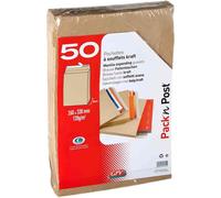 Paquet De 50 Sacs À Soufflets Kraft Brun 26 280x375 120 G/M²