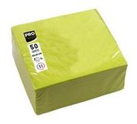Paquet de 50 serviettes cocktail micro-gaufrées ouate 2 plis - 20x20 cm - Vert kiwi