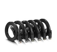 Paquet de 6 50Cm 1M 2m 3m 5m 10m 30M 98FT Kabel CAT6 plat Utp Ethernet Netwerk Kabel RJ45 patch Lan Kabel Zwart/Blauw/Witte Kleur noir