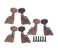 Paquet de 6 accordeurs de verrouillage de guitare |Ternir - Le métal robuste arrête le glissement de réglage |pour guitares électriques/guitares folk |Installation facile, (Red Copper Color)