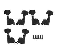 Paquet de 6 accordeurs de verrouillage de guitare |Ternir - Le métal robuste arrête le glissement de réglage |pour guitares électriques/guitares folk |Installation facile, (Black)