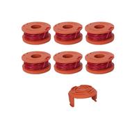 Paquet de 6 bobines de rechange avec fil de coupe pour coupe-herbe Worx WA0010 Orange