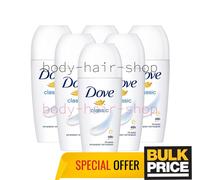 Paquet de 6 déodorants roulants classiques pour femmes Dove 48H protection fi...