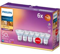 Paquet de 6 LED GU10 50W à intensité variable WarmGlow