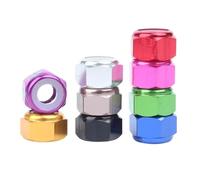 Paquet de 6 M2 .5 M3 M4 M5 M6 M8 écrou de blocage hexagonal en aluminium et en Nylon, écrou de blocage en alliage anodisé(Wine red,M3 (6Pcs))