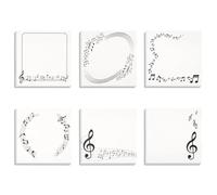 Paquet de 6 Notes Autocollantes sur le Thème de la Musique, Notes de Musique Bloc-Notes Auto-adhésifs Bloc-Notes Notes de Musique Message Note Bloc-Notes Plan Enfant Fournitures de Bureau Scolaire