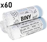 Paquet de 60 sacs poubelle. BINY 50l