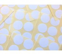 Paquet de 72, 30mm Rond, papier blanc cercle étiquettes, amovible bord bas adhésif, facile à enlever, uni pois autocollants