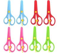 Paquet de 8 ciseaux de formation préscolaire pour enfants ciseaux à pâte à en plastique sécurité pour enfants en bas âge artisanat d'art fait la main entraînement pour gauchers printemps