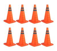 Paquet de 8 pouces 18 pouces Cône de signalisation pliable/Panneau de cône de signalisation/Cône de sécurité réfléchissant Pop-up polyvalent, OrangeTaille: 45 cm (18 pouces)