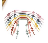 Paquet de 9 chaînes de sucette en Silicone à haute élasticité, sangles | jouets pour bébé pour accessoires poussette, anneaux dentition et jouets, 8 couleurs