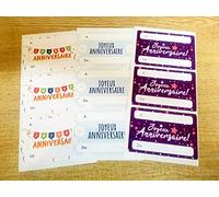 Paquet De 9 Joyeux Bon Anniversaire Français Anniversaire Accueil Stickers, Coloré Cadeau Et Présent Étiquettes,Enveloppes,Artisanat,Décoration